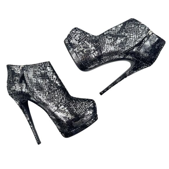 NEW Giuseppe Zanotti Design Snakeskin Platform Heel Booties All Leather Size 38 - Picture 5 of 9